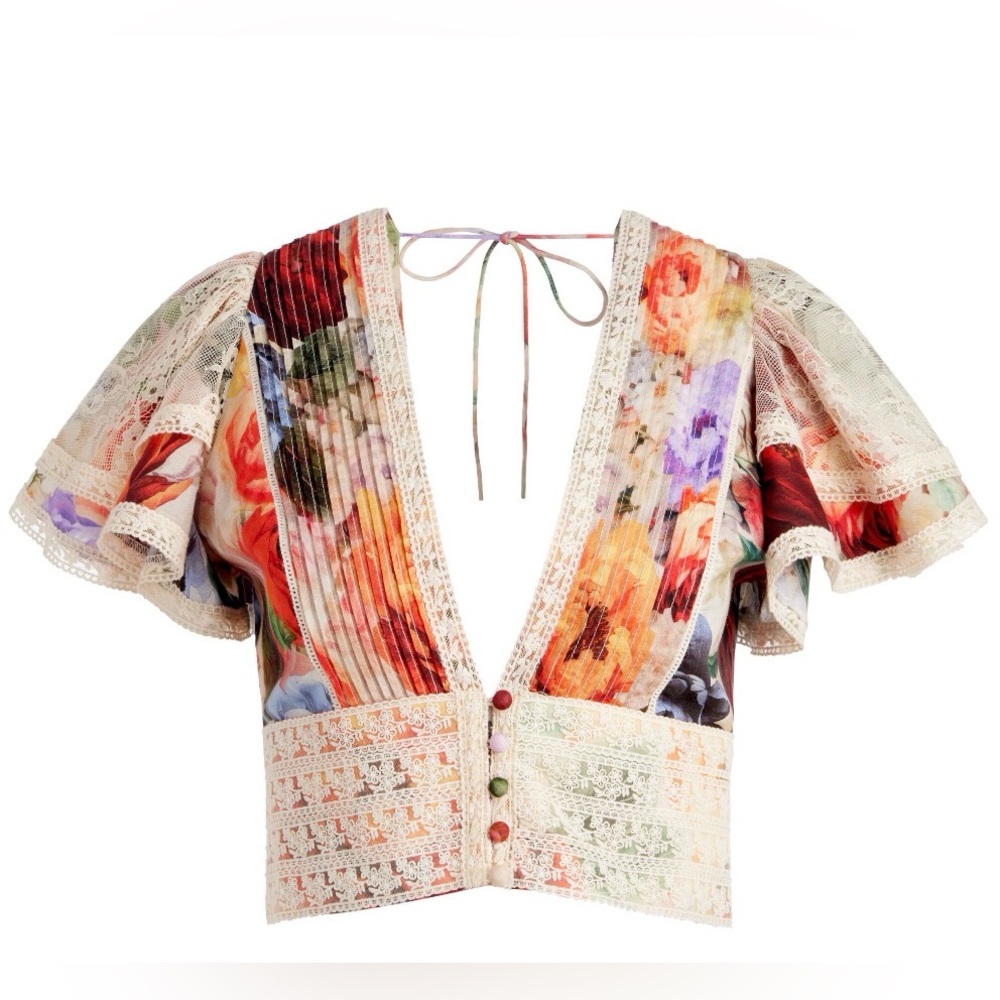 Alice + Olivia Keeley Blouse in Storm Floral